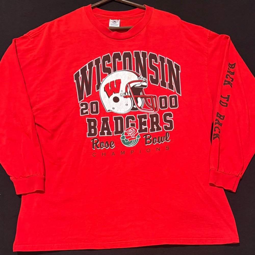 Wisconsin Badgers VTG Back2 Back Rose Bowl Champs 2000 Long Sleeve Men’s XXL